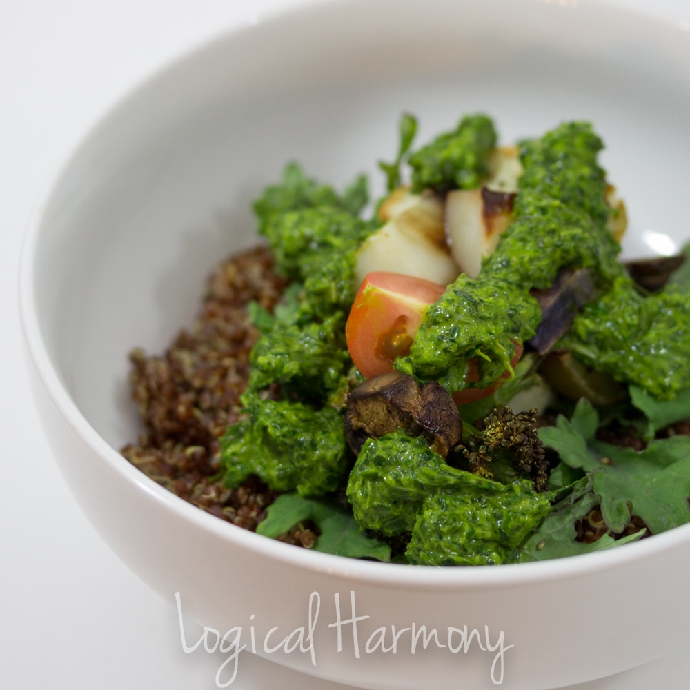 Quinoa with Roasted Vegetables and Chimichurri SauceQuinoa with Roasted Vegetables and Chimichurri Sauce