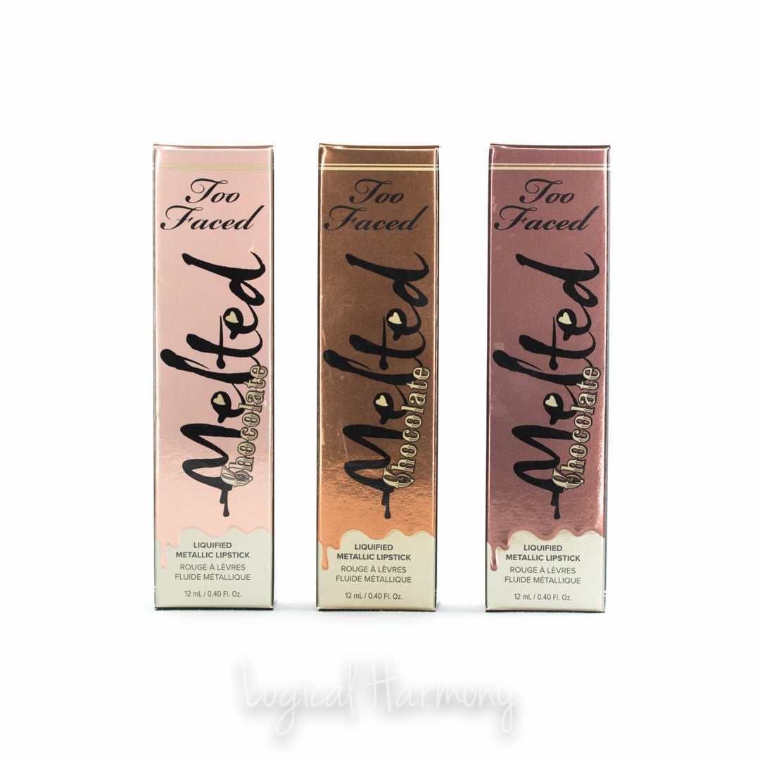 Too Faced Melted Chocolate Lipstick Swatches & Try On