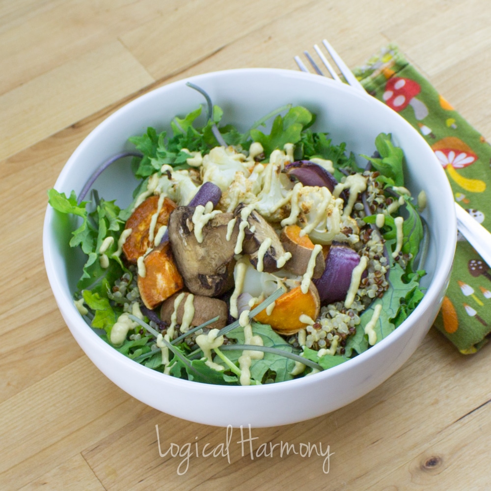 Veggie Quinoa Bowl with Cheezy Cashew Sauce