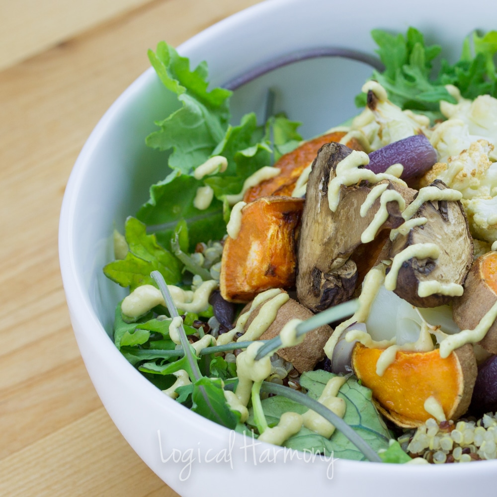 Veggie Quinoa Bowl with Cheezy Cashew Sauce