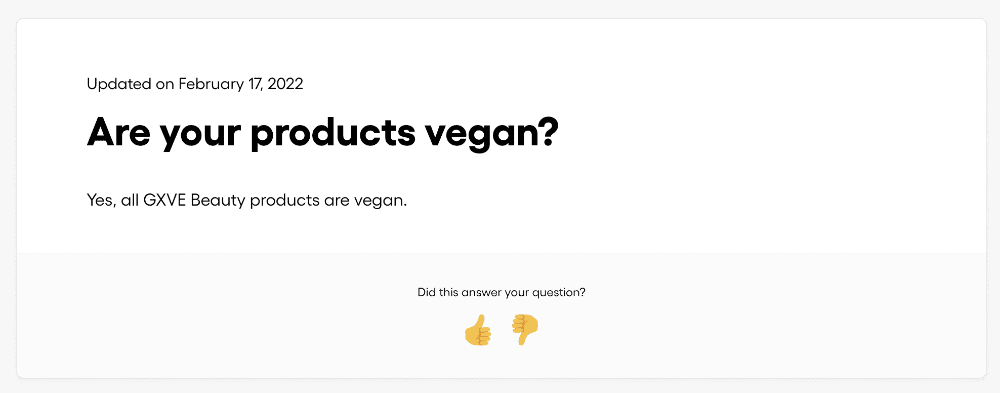 Is GXVE Beauty Vegan?