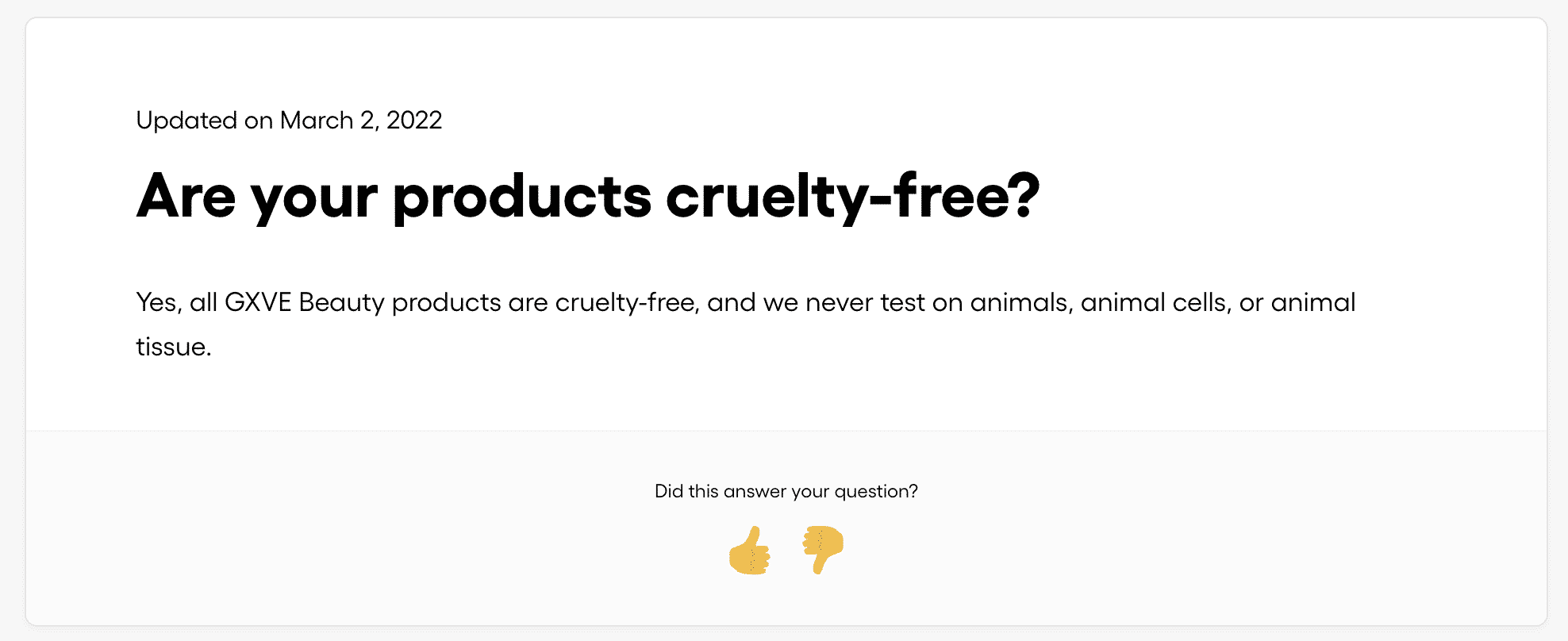 Is GXVE Beauty Cruelty-Free?